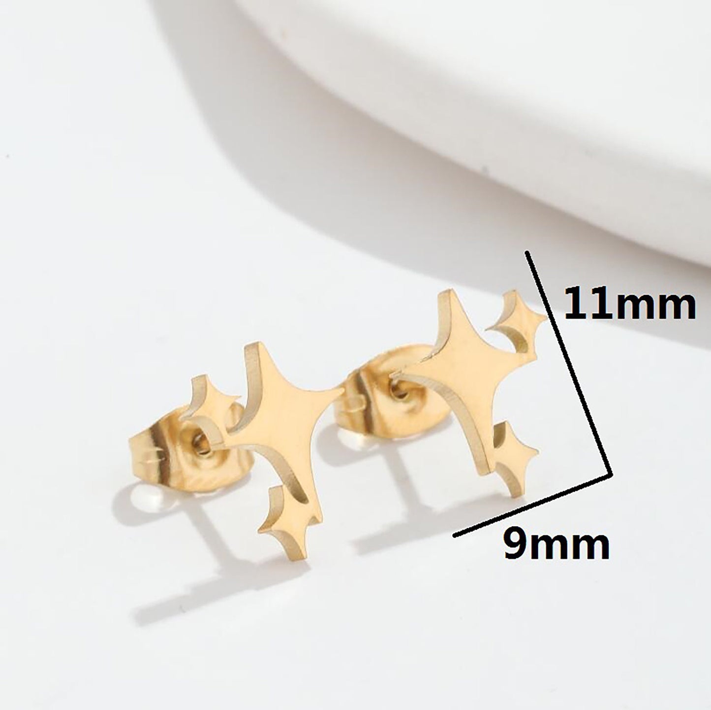 Titanium Stars Stud Earrings, Push Back studs, Non Tarnish, Implant Grade Titanium Waterproof Earrings, Earrings, Minimal Earrings