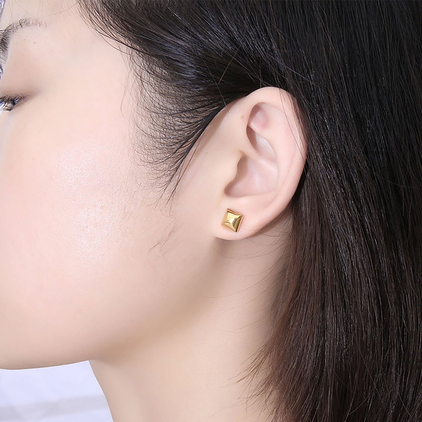 Titanium Square Stud Earrings, Non Tarnish, stud earring, Hypoallergenic, Implant Grade Waterproof Earrings, Minimal Earrings