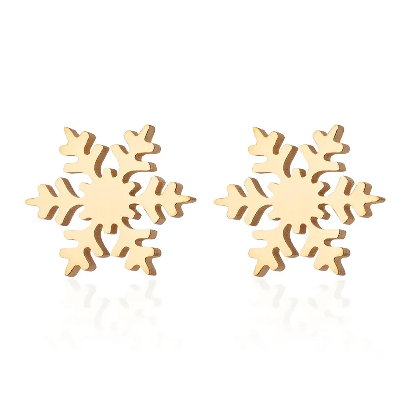 Titanium Snowflakes Stud Earrings, Non Tarnish Earrings, Implant Grade Titanium Waterproof Earrings, Vintage Style Earrings, Minimal