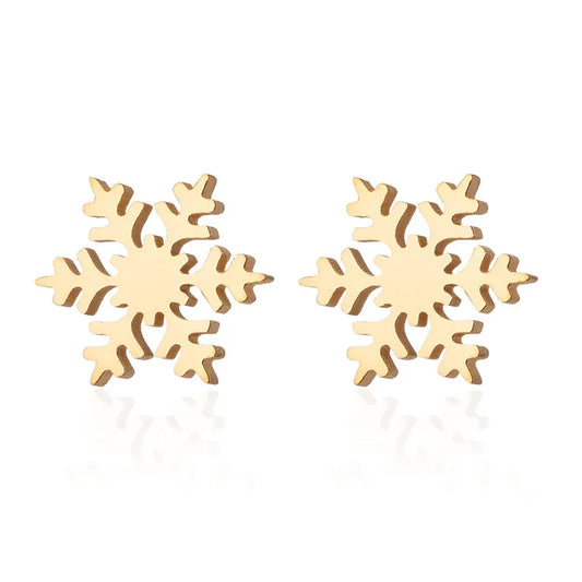Titanium Snowflakes Stud Earrings, Non Tarnish Earrings, Implant Grade Titanium Waterproof Earrings, Vintage Style Earrings, Minimal