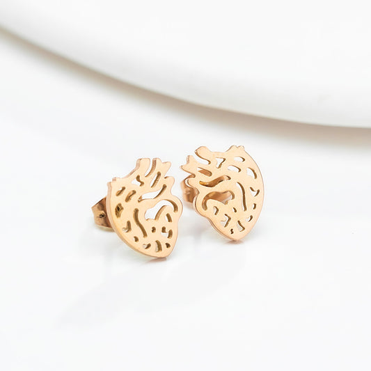 Titanium Raw Heart Earrings, Non Tarnish Earrings, Implant Grade Titanium Waterproof Earrings, Vintage Style Earrings, Minimal Earrings