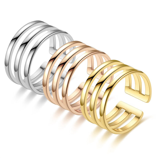 Titanium Adjustable Hollow Couple Ring, Non Tarnish Ring, Men Ring, Waterproof Ring, Stacking Ring,