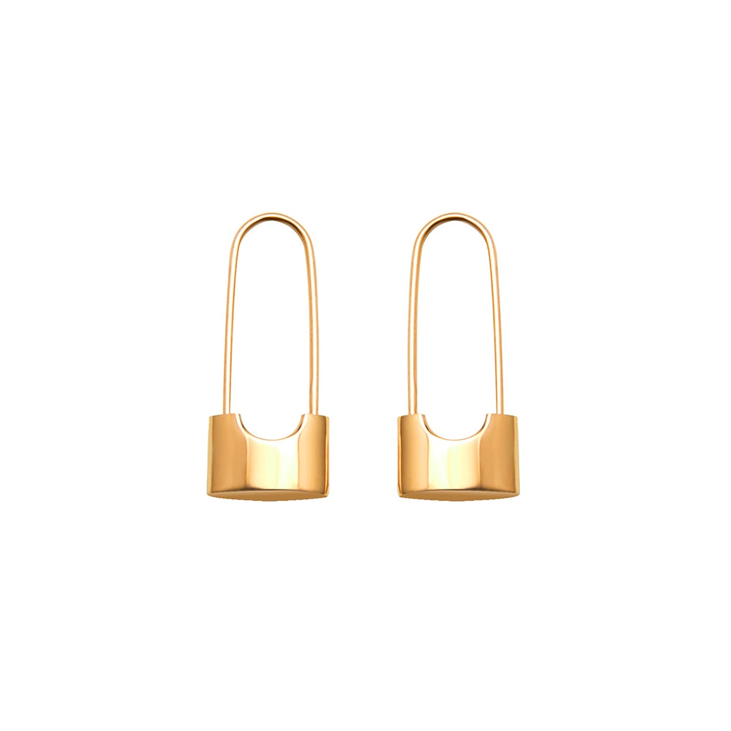 Titanium Lock Hoop Earrings, Gold Plated, Hypoallergenic, Implant Grade Titanium Waterproof, Vintage Style, Minimal