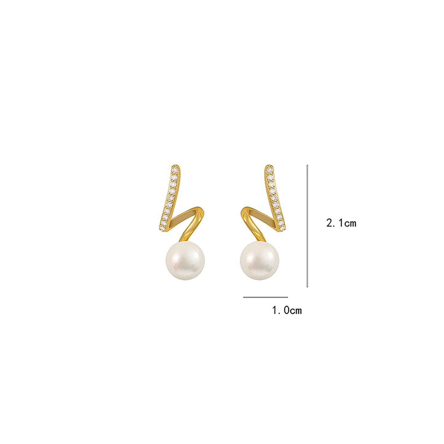 Titanium Zircon Pearl Stud Earrings, Non Tarnish, Implant Grade Titanium Waterproof Earrings, Vintage Style Earrings, Minimal