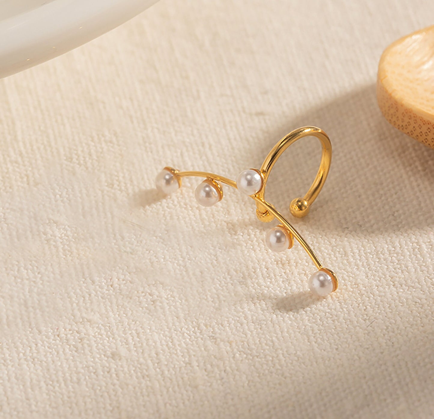 Titanium Pearl Ear Clip, Non Tarnish Earrings, Implant Grade Titanium Waterproof Earrings, Vintage Style Earrings, Minimal