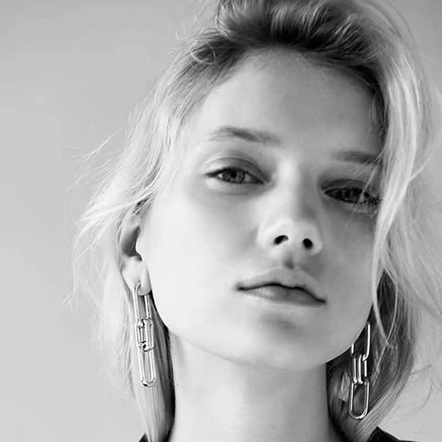 Titanium Large Chain 2 Styles Dangle Earrings, Non Tarnish, Implant Grade Titanium Waterproof Earrings, Vintage Style Earrings, Minimalist