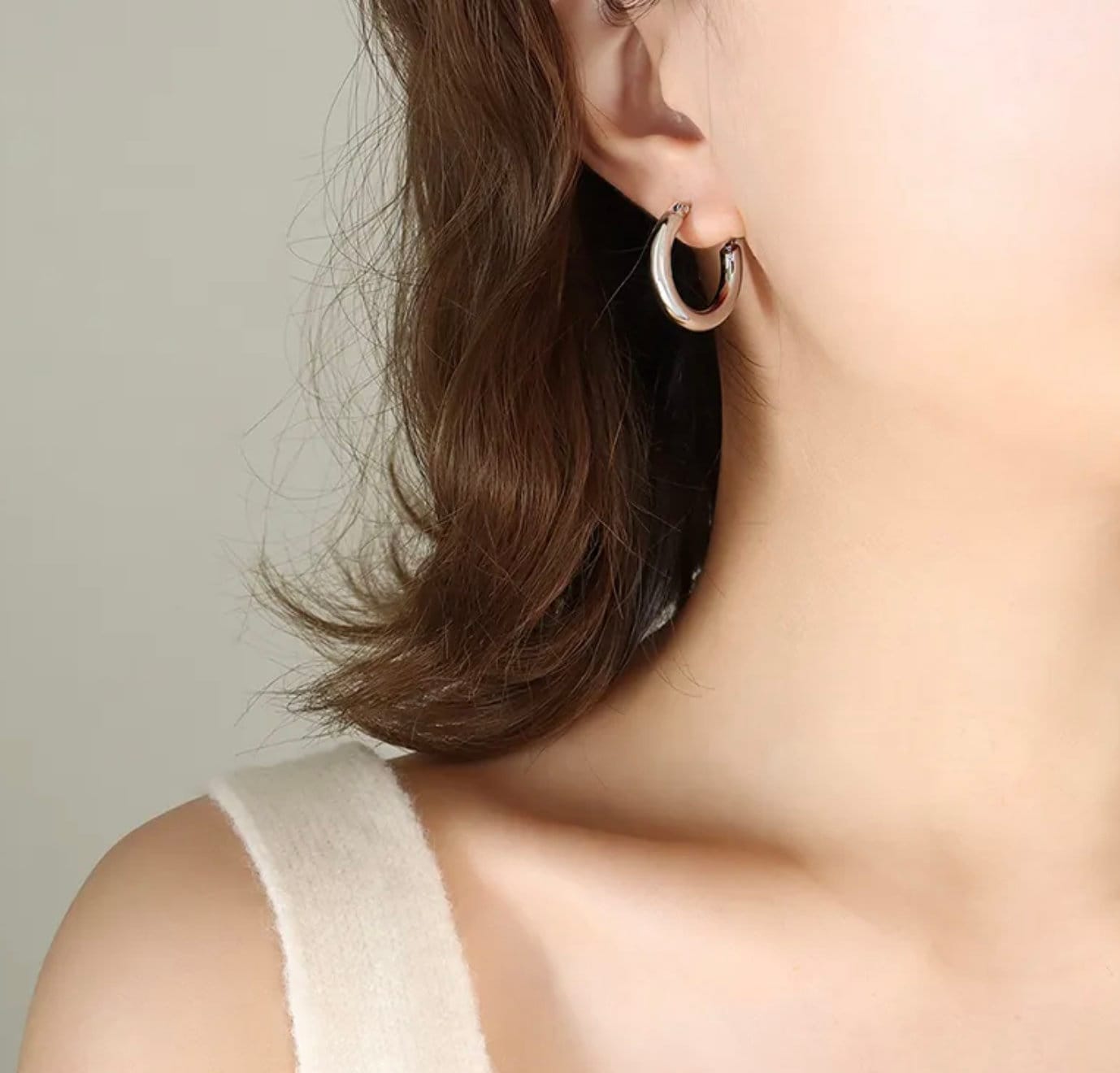 Titanium Simple Hoop Earrings, Non Tarnish Earrings, Implant Grade Titanium Waterproof Earrings, Vintage Style Earrings, Minimal