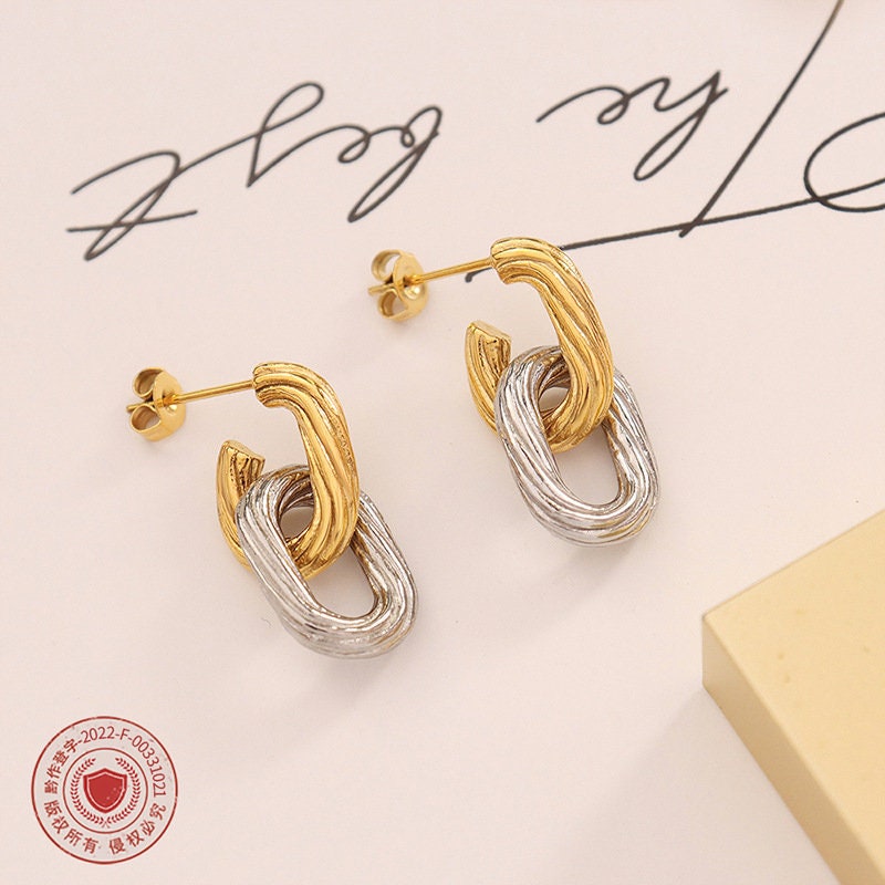 Titanium Ring Buckle Earrings, Non Tarnish, Implant Grade Titanium Waterproof Earrings, Vintage Style Earrings, Minimalist
